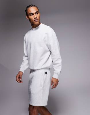 4505 Icon Rest Day Heavyweight 440gsm Cotton 7 Inch Sweatshirt Fabric Shorts In White