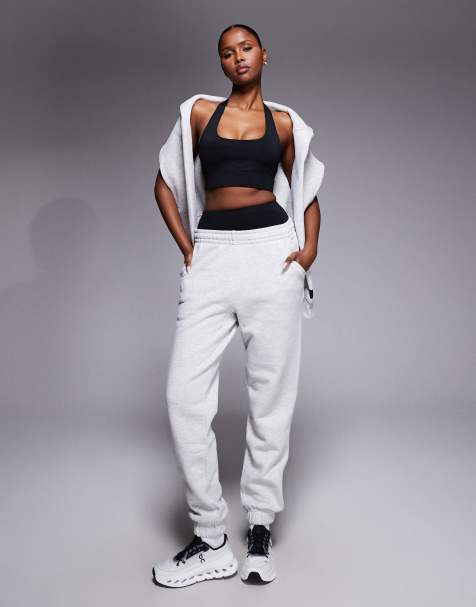 4505 Icon Rest Day heavyweight 440gsm cotton cuffed jogger in light grey marl - view 1