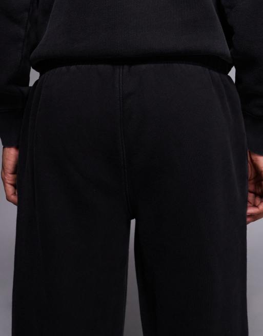 4505 Icon Rest Day heavyweight 440gsm cotton cuffed sweatpants with zip pockets in washed black, 5 of 5