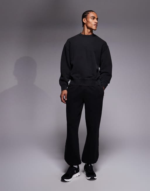 4505 Icon Rest Day heavyweight 440gsm cotton sweats set in washed black, 3 of 3
