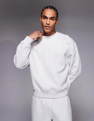 4505 Icon Rest Day Heavyweight 440gsm Cotton Oversized Boxy Sweatshirt In White
