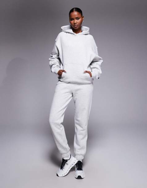 4505 Icon Rest Day heavyweight 440gsm cotton tracksuit in light grey-marl - view 1