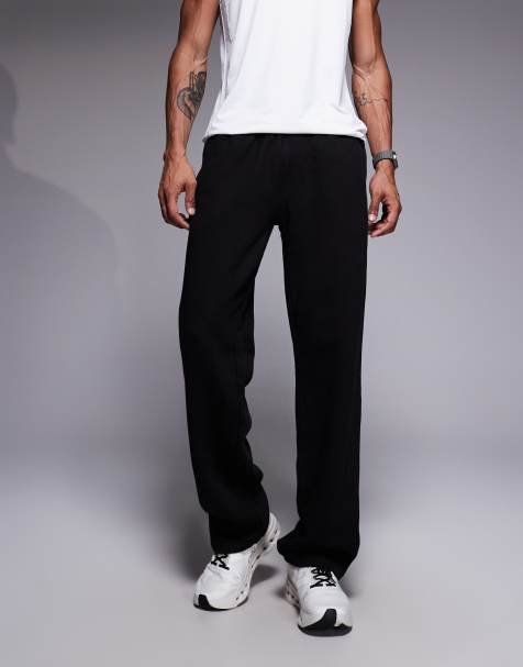 4505 Icon Rest Day heavyweight 440gsm cotton wide leg jogger with zip pockets in washed black