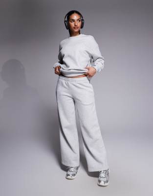 4505 Icon Rest Day Heavyweight 440gsm Cotton Wide Leg Sweatpants In Gray