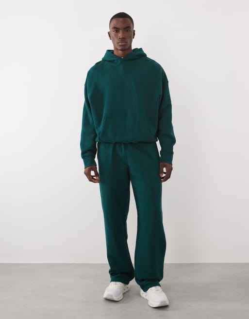 4505 Icon Rest Day heavyweight 440gsm cotton sweats set in washed bottle green, 3 of 3