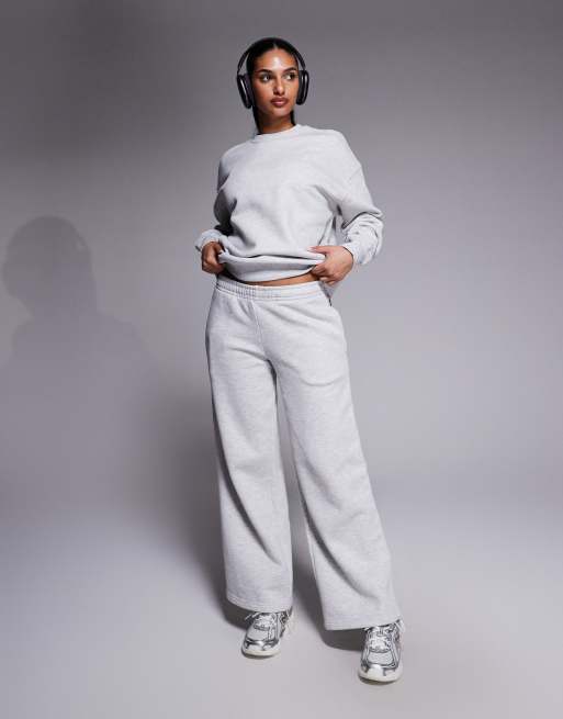 4505 – Rest Day – Jasnoszary melanżowy gruby dres bawełniany o gramaturze 440 g/m² z efektem sprania, 4 z 6