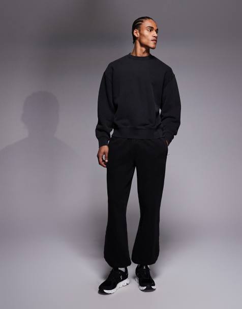 4505 - Icon Rest Day - Joggers in cotone pesante 440 g/m² nero slavato con tasche con zip e fondo elasticizzato - view 1