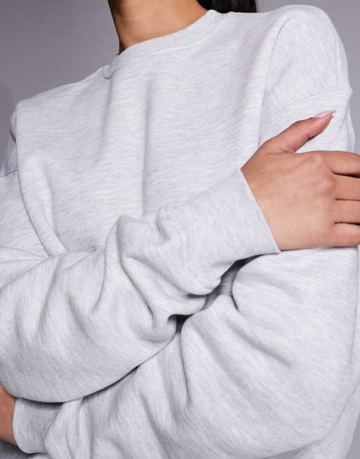 4505 - Icon - Rest Day - Oversized recht sweatshirt van 440gsm zwaar katoen in gemêleerd lichtgrijs, 3 van 4