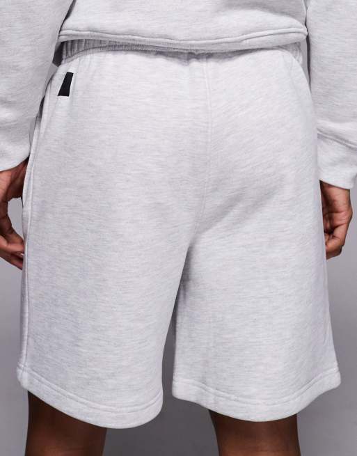4505 – Icon Rest Day – Schwere Baumwoll-Shorts in meliertem Hellgrau, 440 g/m², 18 cm Schrittlänge  , 5 von 5