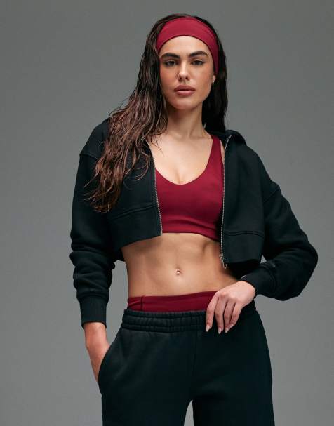 4505 – Icon – Rest Day – Schwere, kastige Cropped-Kapuzenjacke aus Baumwolle in verwaschenem Schwarz, 440 g/m² - view 1