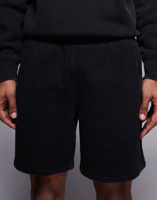 4505 - Icon - Rest Day - Sorte forvaskede sweat-shorts på 18 cm i kraftig 440 gsm's bomuld, 4 af 5