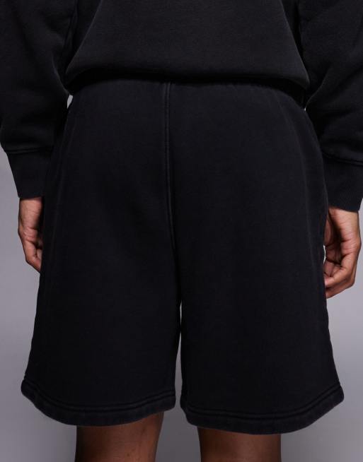 4505 - Icon - Rest Day - Sorte forvaskede sweat-shorts på 18 cm i kraftig 440 gsm's bomuld, 5 af 5