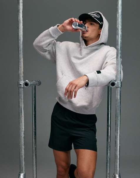 4505 - Icon Rest Day - Sweat oversize coupe carrée en coton épais 440 g/m2 - Gris clair chiné - view 1