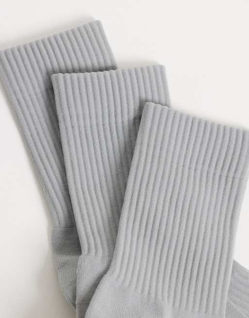 4505 Icon running socks with arch support and anti bacterial finish in light grey, 3 of 3