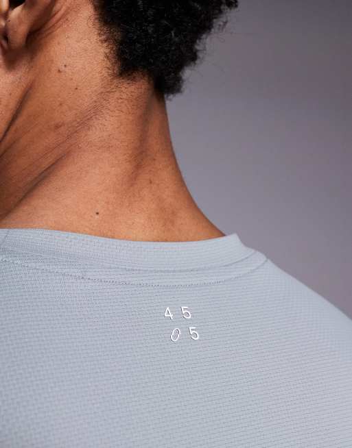 4505 - Icon - Sart grå trænings-T-shirt med lange ærmer i hurtigttørrende mesh, 5 af 5