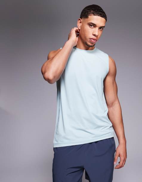 4505 - Icon - Sart lyseblå trænings-tanktop i hurtigttørrende mesh - view 1
