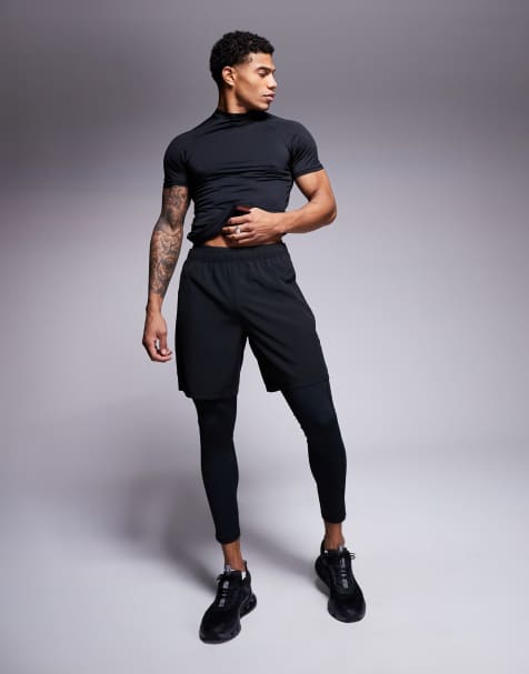 4505 – Icon – Schnelltrocknende Baselayer-Sportleggings in Schwarz mit Handytasche  - view 1