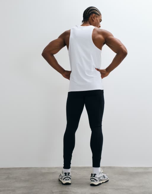 4505 – Icon – Schnelltrocknende Baselayer-Sportleggings in Schwarz mit Handytasche , 4 von 5