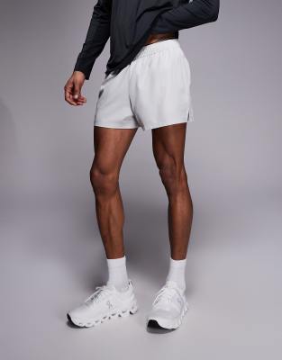 Icon - Schnelltrocknende Laufshorts in Dunstgrau mit Handy-Reißverschlusstasche hinten, 7 cm Schrittlänge Grau 2XL