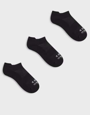 4505 - Icon - Schnelltrocknende Sport-Knöchelsocken aus Baumwolle in Schwarz, 3er-Pack