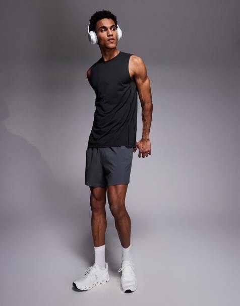 4505 – Icon – Schnelltrocknende Sport-Shorts in Dunkelgrau mit Reißverschlusstaschen und Markenlogo, 18 cm Schrittlänge - view 1