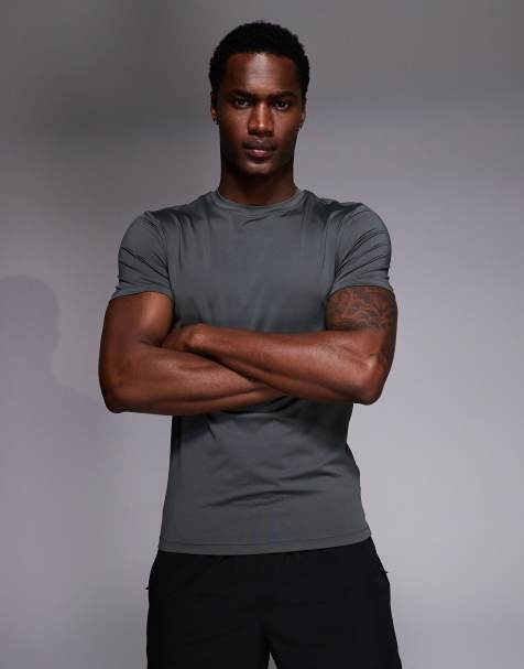4505 – Icon – Schnelltrocknendes Baselayer-Sport-T-Shirt in Dunkelgrau mit körperbetontem Schnitt - view 1