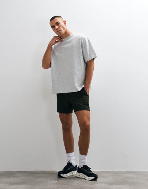 4505 – Icon – Schweres Oversize-T-Shirt aus Baumwolle in Grau meliert mit schnell trocknendem Finish - view 1