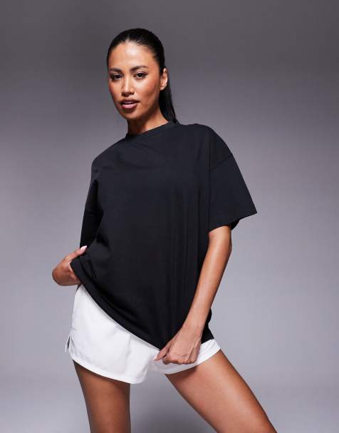 4505 – Icon – Schweres Oversize-T-Shirt aus Baumwolle in verwaschenem Schwarz mit schnell trocknendem Finish - view 1