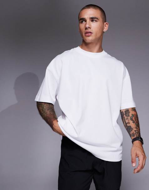 4505 – Icon – Schweres Oversize-T-Shirt aus Baumwolle in Weiß mit schnelltrocknendem Finish - view 1