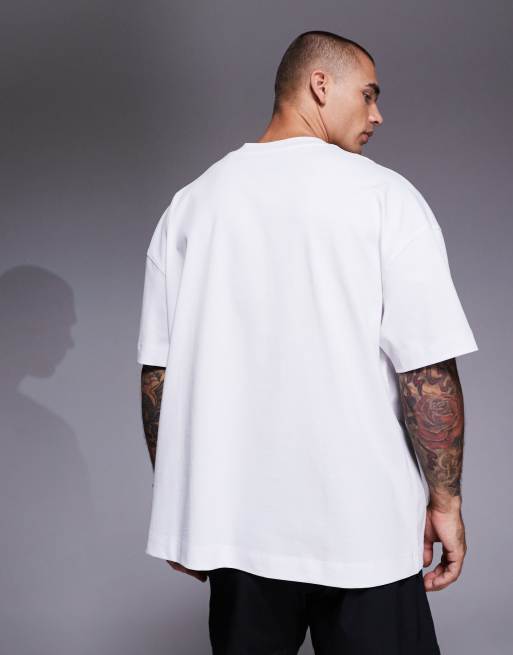 4505 – Icon – Schweres Oversize-T-Shirt aus Baumwolle in Weiß mit schnelltrocknendem Finish, 3 von 5