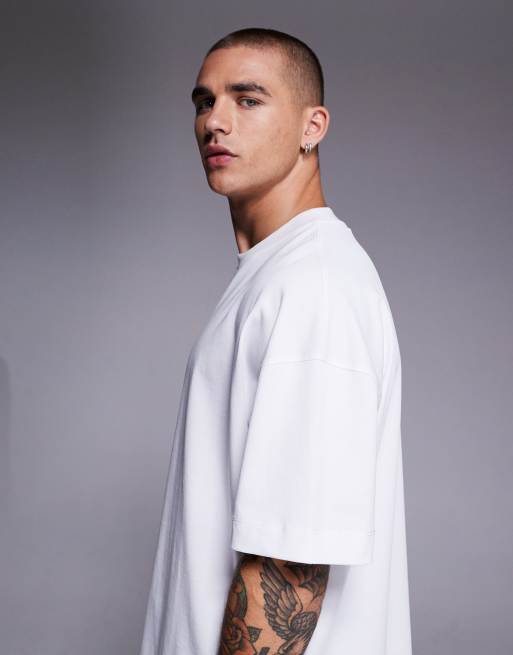 4505 – Icon – Schweres Oversize-T-Shirt aus Baumwolle in Weiß mit schnelltrocknendem Finish, 4 von 5