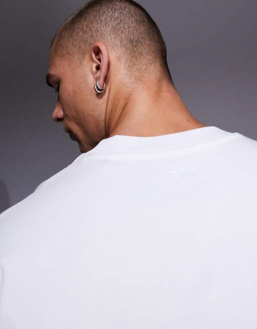 4505 – Icon – Schweres Oversize-T-Shirt aus Baumwolle in Weiß mit schnelltrocknendem Finish, 5 von 5
