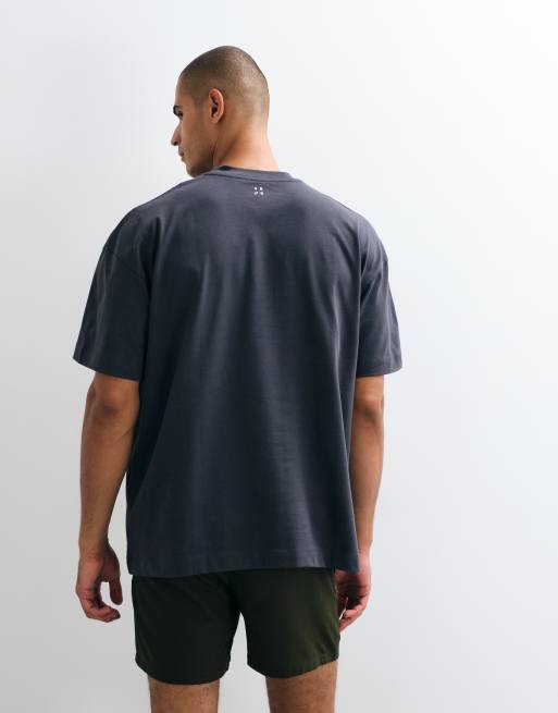 4505 Icon schweres Oversize-T-Shirt aus Baumwolle mit schnelltrocknender Ausrüstung in Anthrazit, 5 von 5