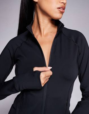 4505 Icon Sculpting Zip Up Long Sleeve Jacket In Black