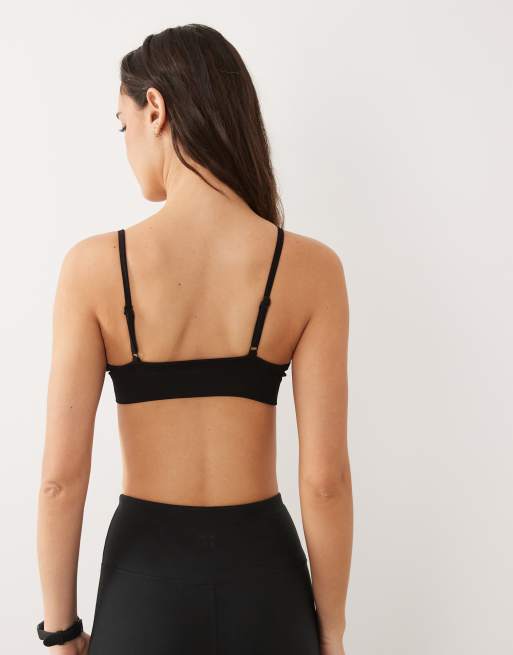 4505 Icon seamless intimate light support sports bra with adjustable straps in  black, 4 of 4