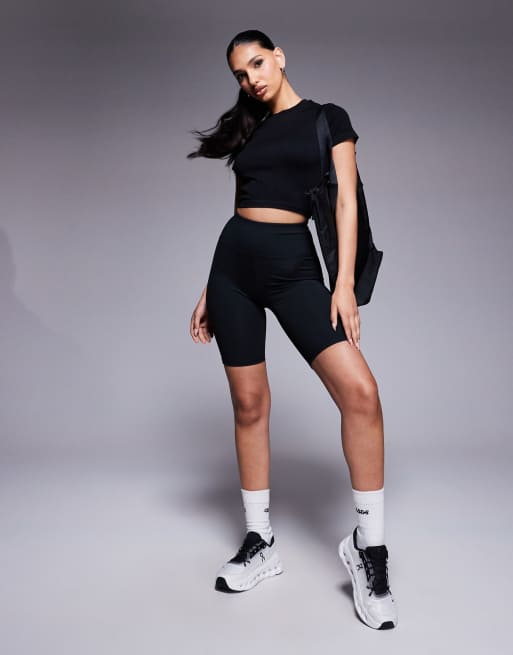 4505 Icon seamless rib performance baby t-shirt in black , 3 of 4