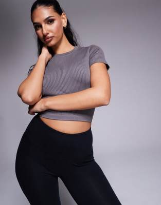 4505 4505 Icon seamless rib performance baby t-shirt in steel grey