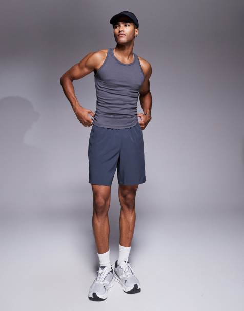 4505 Icon seamless rib slim fit singlet in charcoal - view 1