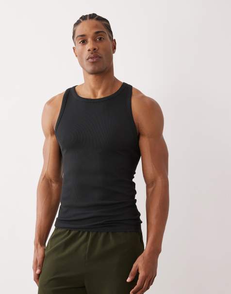 4505 Icon seamless rib slim fit vest in black - view 1