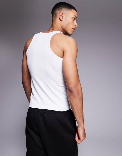 ASOS 4505 slim fit seamless ribbed vest in white