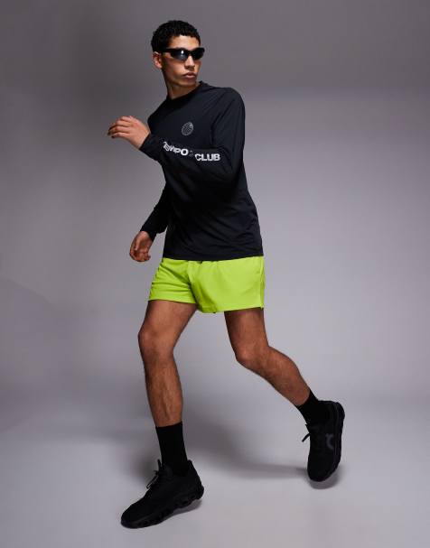 4505 - Icon - Short de running 8 cm en tulle à séchage rapide avec poches zippées - Vert acide - view 1