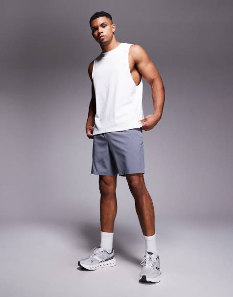 4505 - Icon - Short de sport 13 cm en tissu à séchage rapide avec poches zippées - Gris - view 1