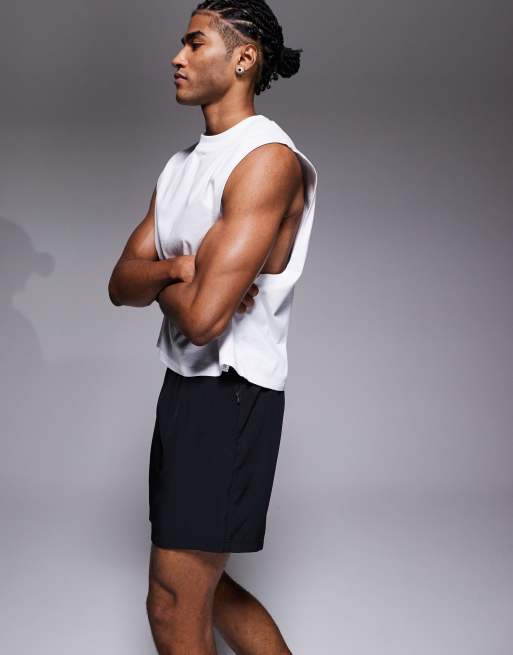 4505 - Icon - Short de sport 13 cm en tissu à séchage rapide avec poches zippées - Noir, 3 de 5
