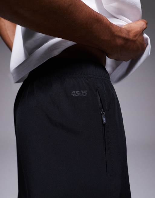 4505 - Icon - Short de sport 13 cm en tissu à séchage rapide avec poches zippées - Noir, 4 de 5