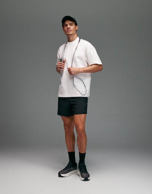 4505 - Icon - Short de sport 13 cm en tissu à séchage rapide avec poches zippées - Noir, 3 de 5