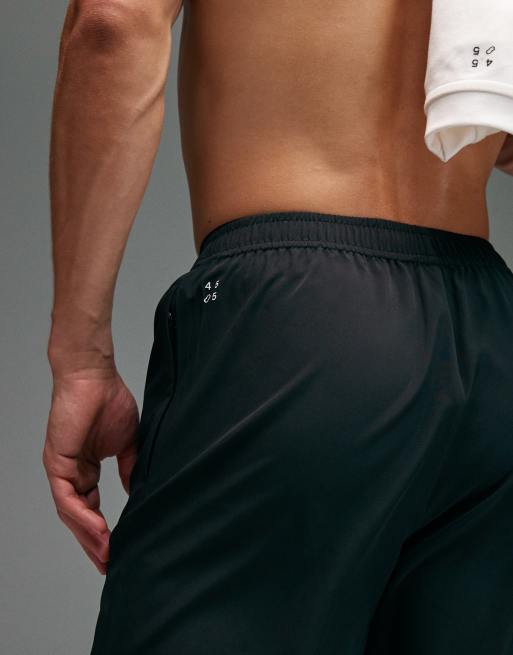 4505 - Icon - Short de sport 13 cm en tissu à séchage rapide avec poches zippées - Noir, 5 de 5