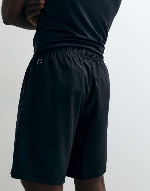 4505 - Icon - Short de sport 13 cm en tissu à séchage rapide avec poches zippées - Noir, 5 de 5