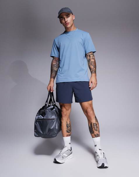 4505 - Icon - Short de sport 18 cm en tissu à séchage rapide avec poches zippées - Bleu marine foncé - view 1