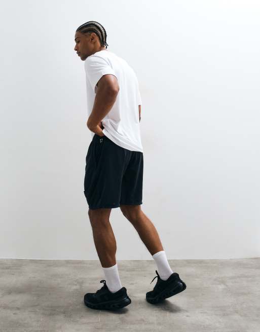 4505 - Icon - Short de sport 7 pouces en tulle à séchage rapide avec poches zippées - Noir, 5 de 5