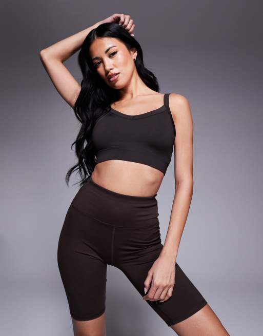 4505 - Icon - Short legging 20 cm doux au toucher à taille haute - Chocolat 